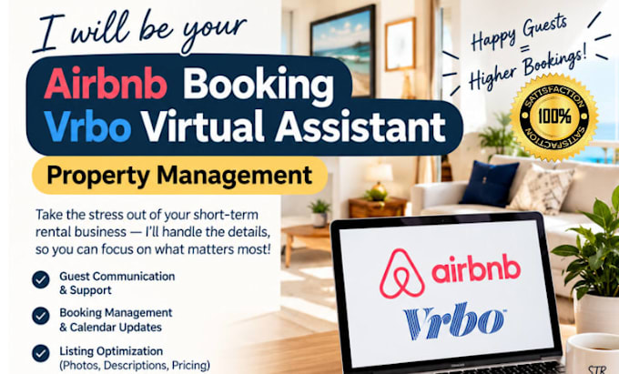 be airbnb booking vrbo virtual assistant property management  guest support