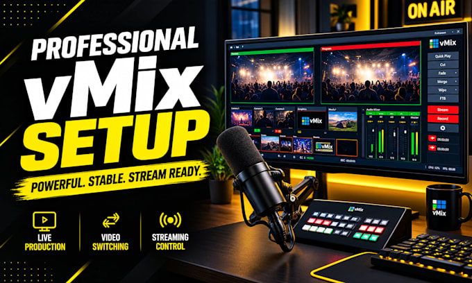 setup vmix multi camera, ndi, and atem for live stream events
