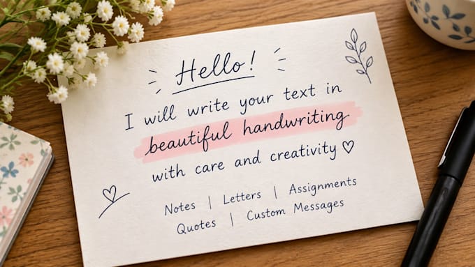 write anything with beautiful handwriting