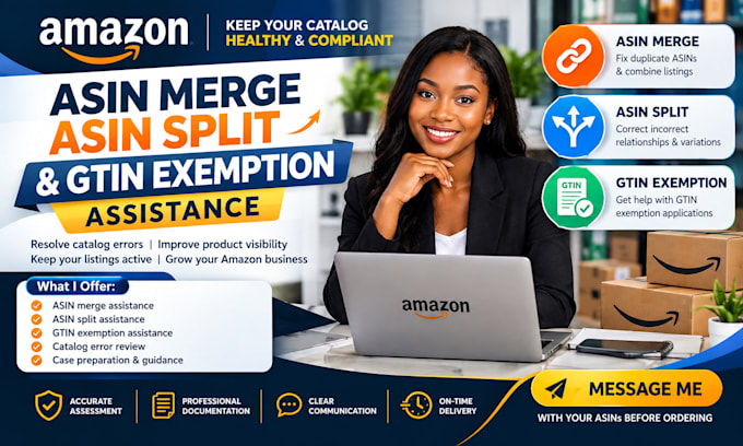 do amazon asin merging asin splitting gtin exemption issues