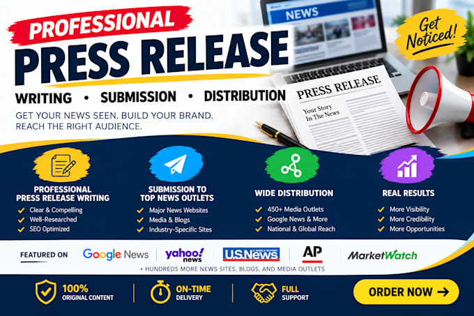 do press release writing, press release distribution and submit press release
