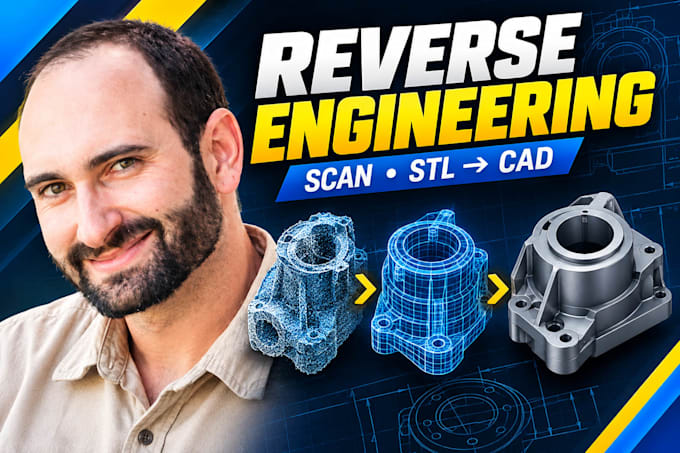 reverse engineer any part into a precise 3d cad model, scan data, stl to step