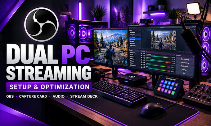 setup professional dual PC streaming with obs and capture card