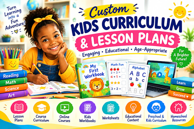 design children curriculum, lesson plans, worksheets