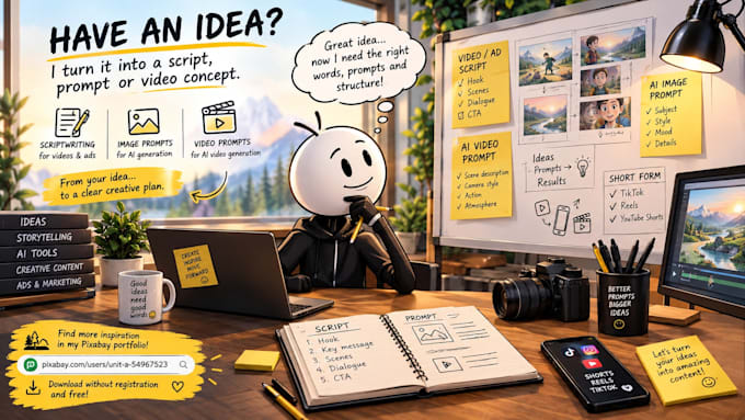 turn your idea into a videoscript, ad concept and ai prompts