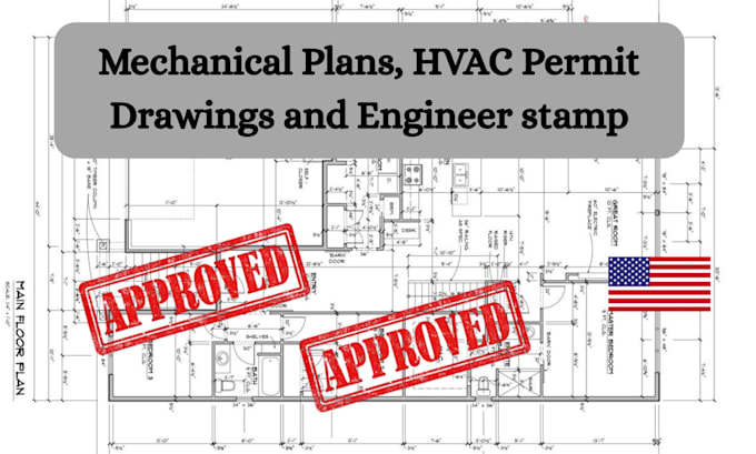 provide pennsylvania mechanical plans, hvac permit drawings and engineer stamp