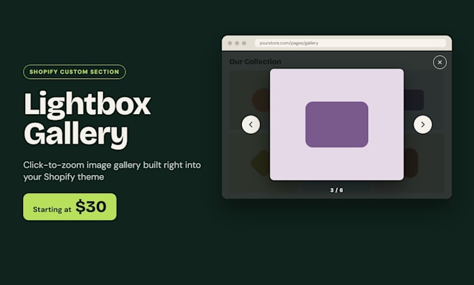 make a custom lightbox image gallery section to your shopify store