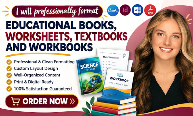 professionally format educational books worksheet textbooks workbook design