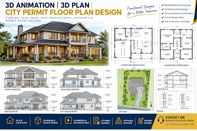 do floor plan architectural design city permit site plan