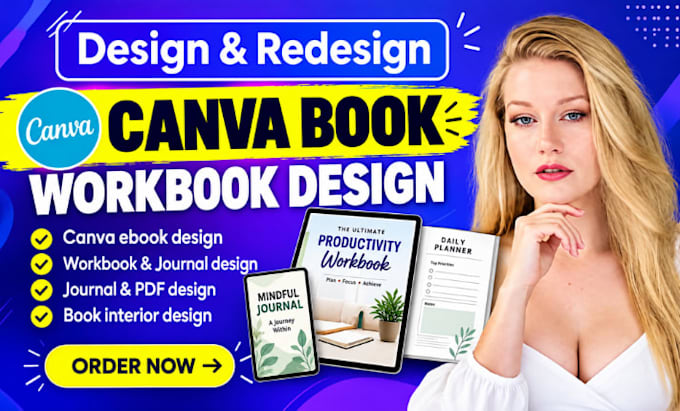create canva ebook design kdp workbook journal planner and pdf canva book design