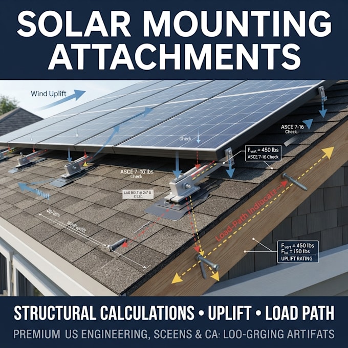 solar mounting attachment and structural engineering calculations