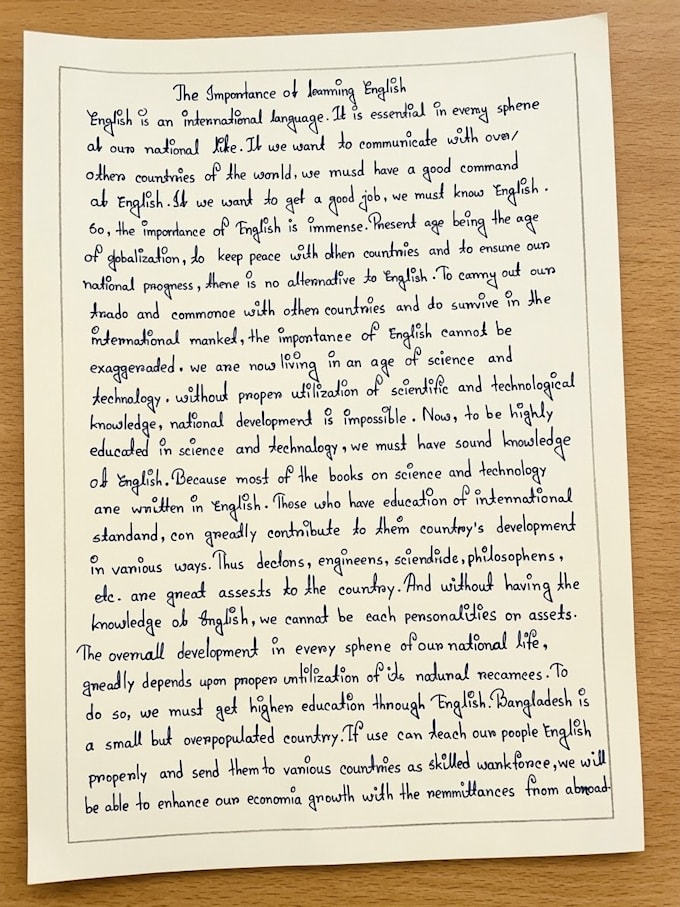 write beautiful handwriting calligraphy