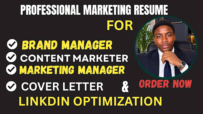 write a professional ats friendly marketing resume and CV