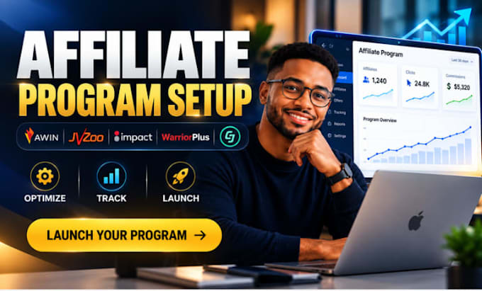 optimize and launch awin, setup jvzoo impact warriorplus cj affiliate program