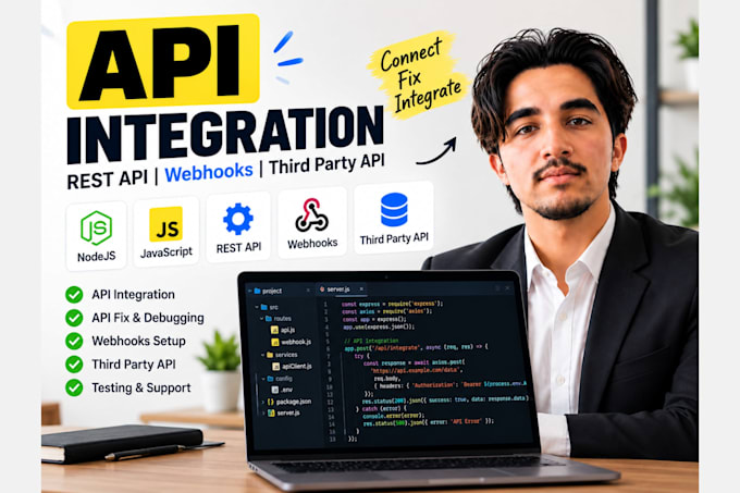 integrate rest API, webhooks and third party API