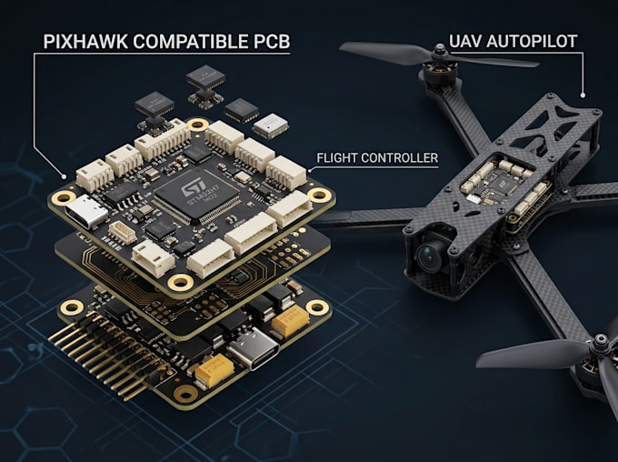 design custom pixhawk compatible pcb and uav autopilot hardware