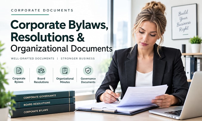 prepare corporate bylaws, resolutions and organizational documents