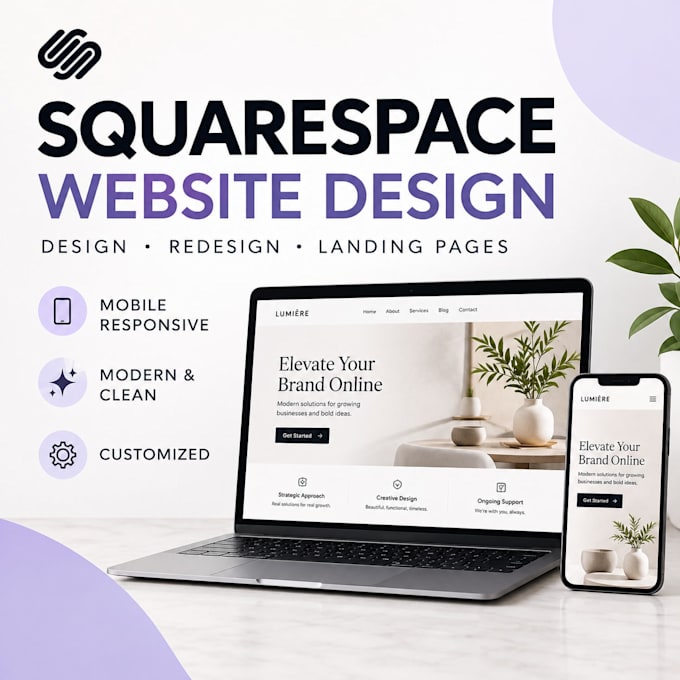 design or redesign a professional squarespace website