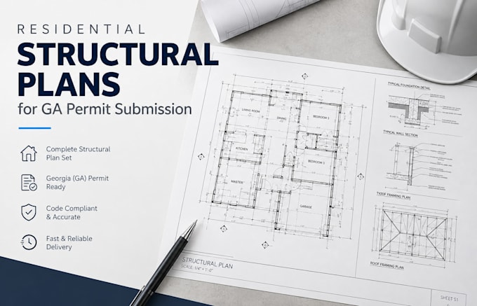 prepare residential structural plans for ga permit submission