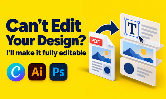 convert pdf or image into editable canva, illustrator or photoshop file