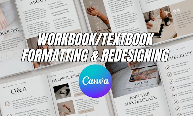 format and redesign educational canva workbooks and textbooks