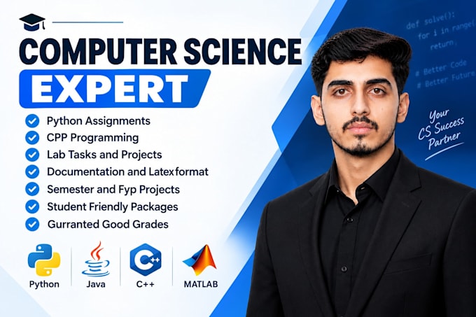 do computer science assigned, python, java, cpp,r programming tasks and projects