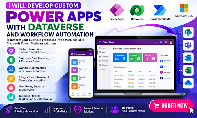 develop custom power apps with dataverse and workflow automation
