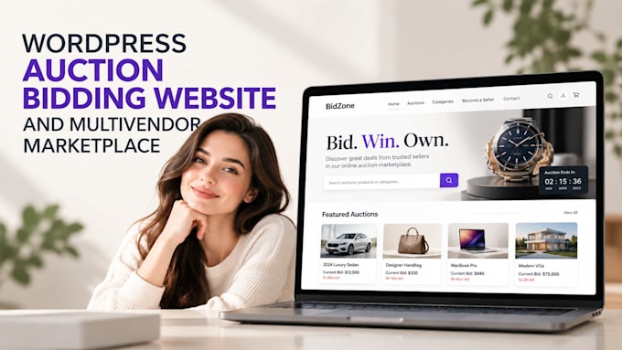 build wordpress auction, bidding website and multivendor marketplace