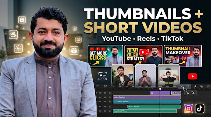 create thumbnails and engaging short form videos