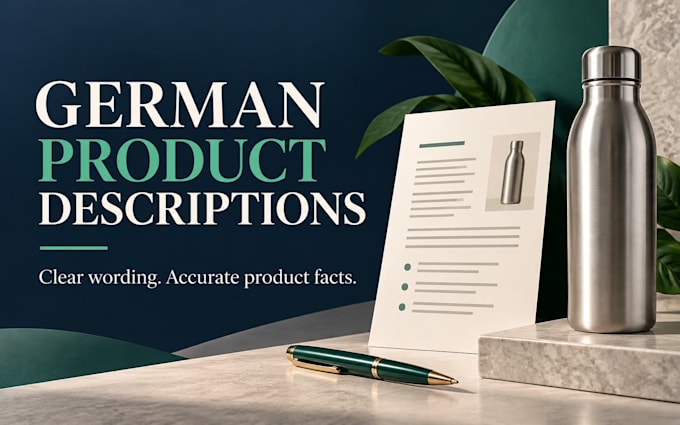 write a clear german product description for your product