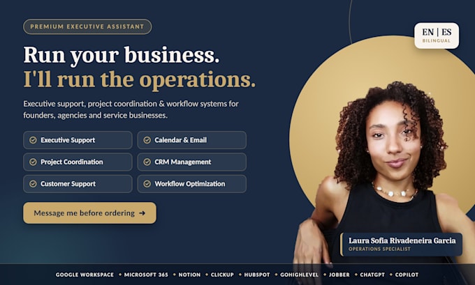 be your executive assistant and operations coordinator