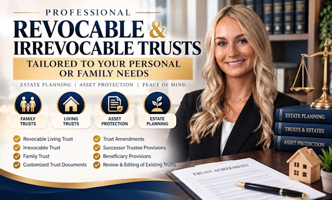 draft revocable and irrevocable living trusts for estate planning