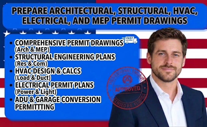 create architectural structural hvac electrical and mep permit drawings