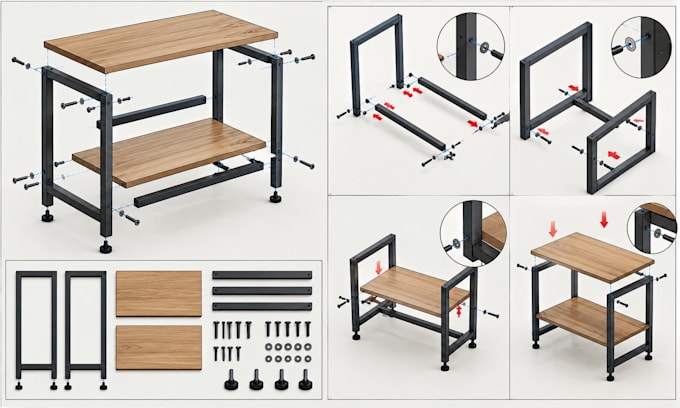 create technical assembly instructions and installation drawings