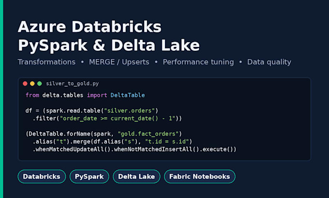 develop azure databricks pyspark etl and delta lake solutions