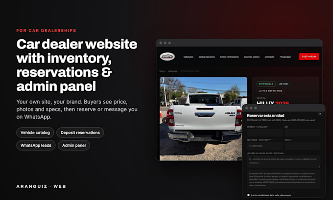 build a car dealership website with inventory and reservation system