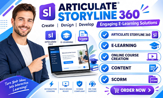 do articulate storyline 360, elearning, online course creation content scorm