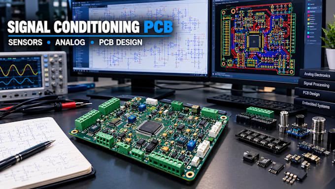 design a professional signal conditioning pcb for sensors analog system pcb adc