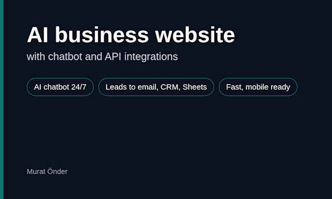 build a business website with ai chatbot and API integrations