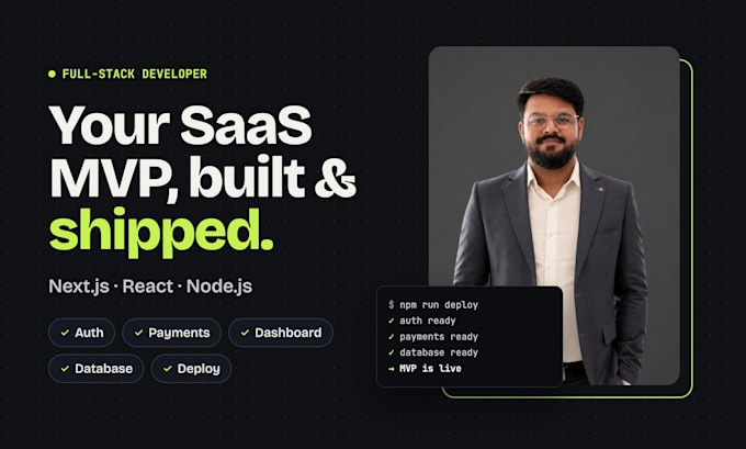 build a full stack saas mvp with nextjs react and nodejs