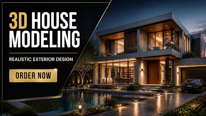 do 3d house exterior and interior design with realistic 3d rendering
