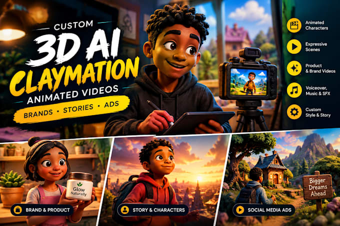 create 3d ai claymation videos for ai video ads and youtube