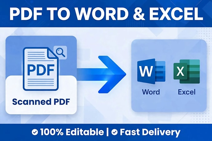 convert scanned pdf, image, handwritten to word and excel