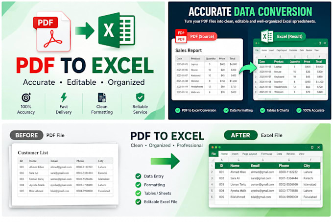 convert pdf to excel with accurate data entry