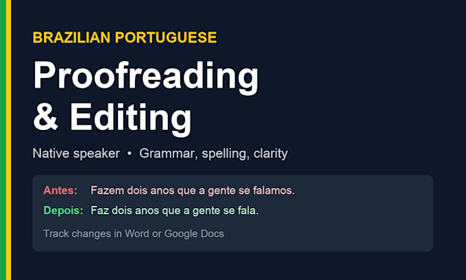 proofread and edit your brazilian portuguese text