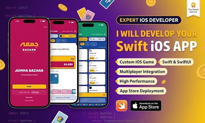 develop a custom ios app in swift and swiftui