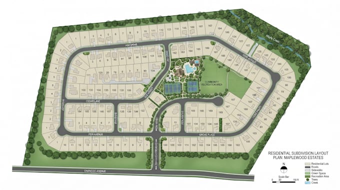 create master plans, subdivision layouts and site development plans