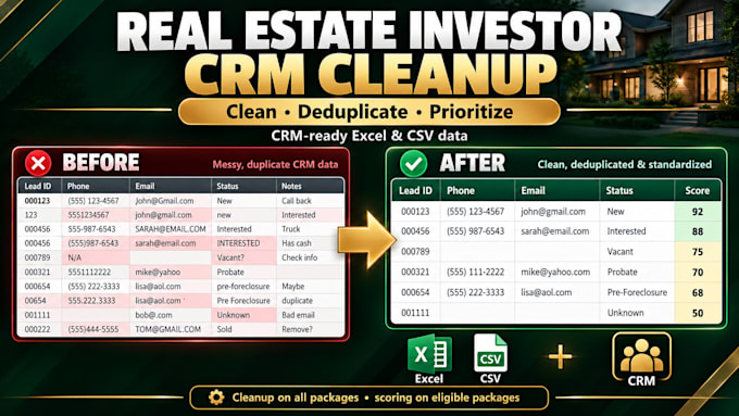 clean, deduplicate and prioritize your real estate CRM