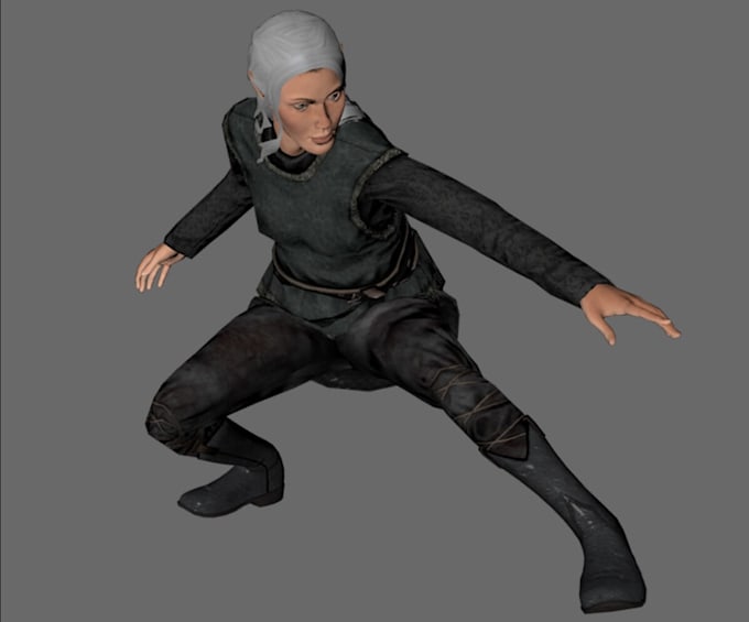 rigged 3d game character lowpoly 3d model, skeleton, elf, action figure, ue4,ue5
