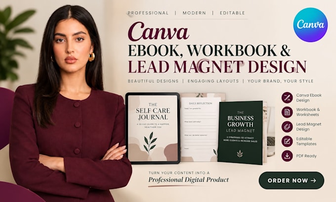 canva ebook design, workbook and lead magnet design